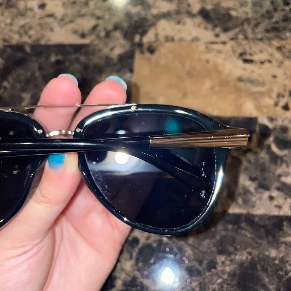 Versace Black and Gold Aviator Sunglasses - Picture 5 of 14